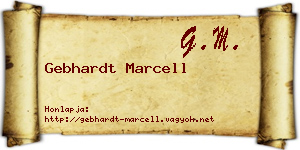 Gebhardt Marcell névjegykártya
